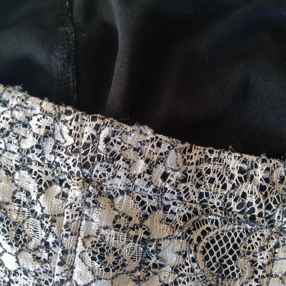 Ruffled lace Dynamite mini dress beige and black lace size 11 - Picture 13 of 13